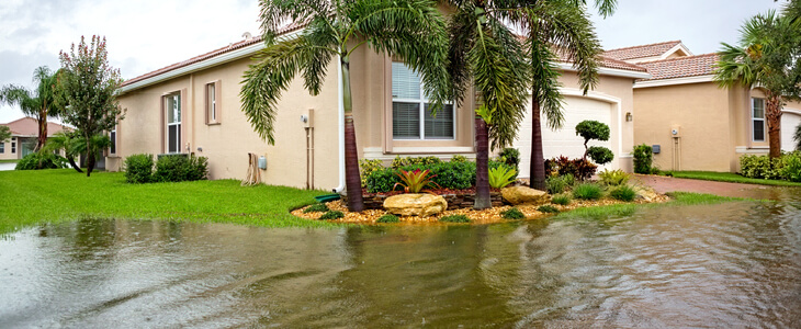 A Florida home damaged from Hurricane Ian